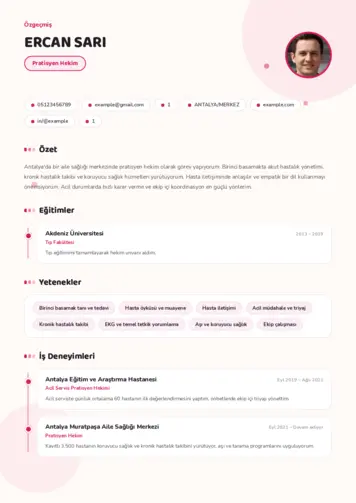 Pratisyen Hekim Cv Örnekleri cv indir
